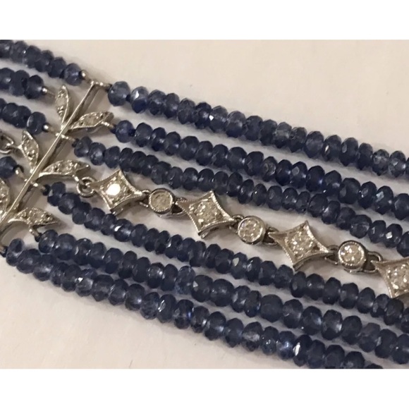 Rare Vintage  Cathy Waterman Diamond Platinum Sapphire Bracelet - Picture 2 of 6
